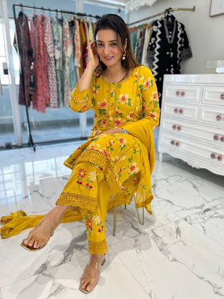 Amber Floral Lace Palazzo Set - Preetibora