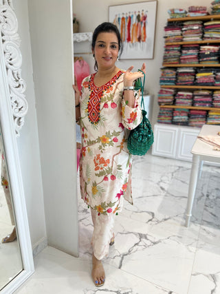 Beaded Floral Coord Set - Preetibora