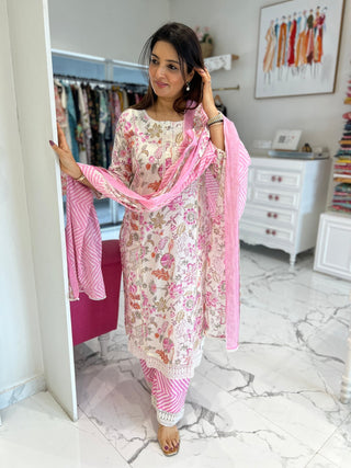 Bijli Leheriya Lace Palazzo Set - Preetibora