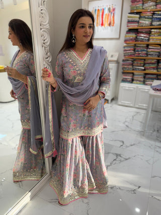 Blushing Beauty Sharara Set - Preetibora