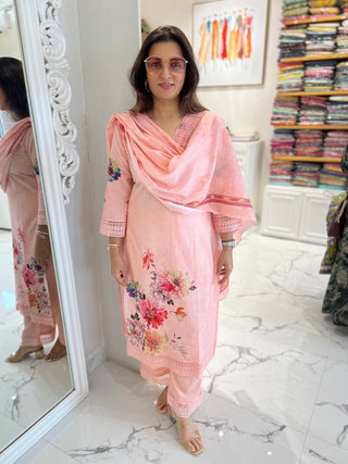 Floral Rose Lace Palazzo Set - Preetibora