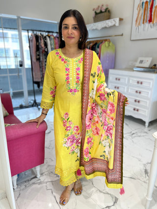 Gold Parsi Suit Set - Preetibora