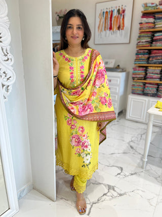 Gold Parsi Suit Set - Preetibora