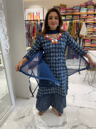 Indigo Wide Leg Set - Preetibora