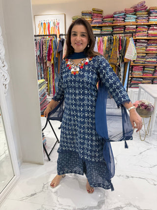 Indigo Wide Leg Set - Preetibora