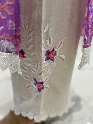 Mauve Palazzo Dupatta Set - Preetibora