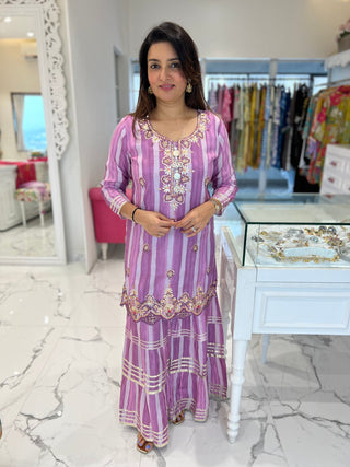 Morden Striped Sharara Set - Preetibora