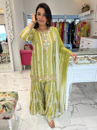 Morden Striped Sharara Set - Preetibora