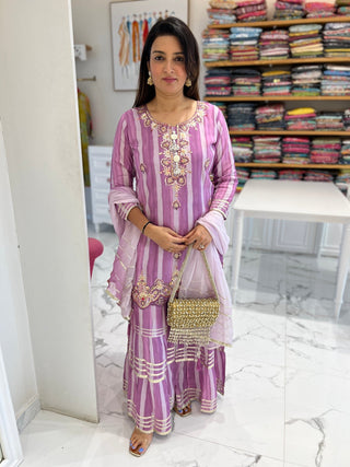 Morden Striped Sharara Set - Preetibora