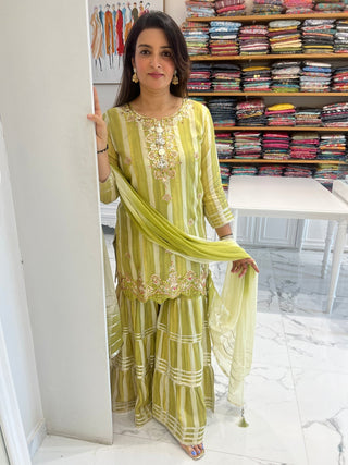 Morden Striped Sharara Set - Preetibora