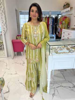 Morden Striped Sharara Set - Preetibora