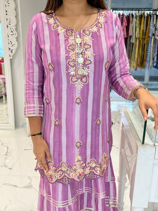 Morden Striped Sharara Set - Preetibora