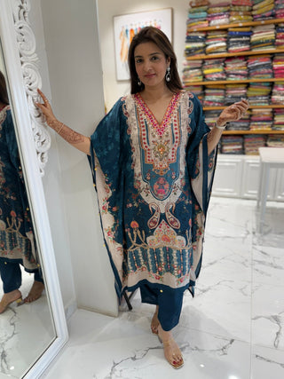 Regal Blue Kaftan Set - Preetibora