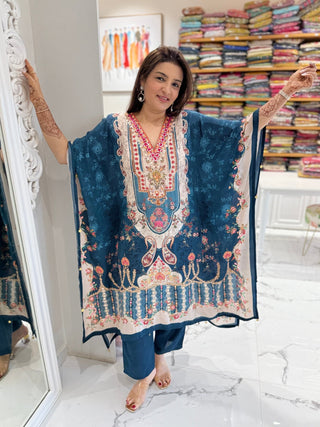 Regal Blue Kaftan Set - Preetibora