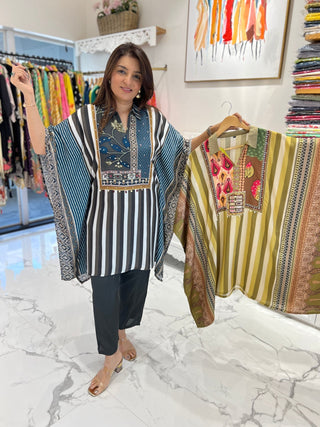 Sleek Striped Kaftan Set - Preetibora