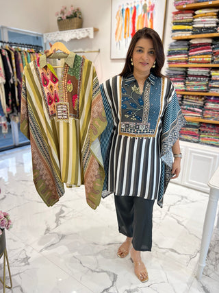 Sleek Striped Kaftan Set - Preetibora